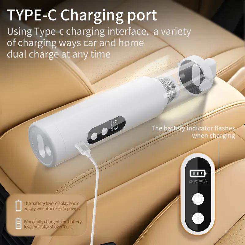  5 in 1 function: Vacuum & Blow & Pump&light(SOS&flashlight)&Emergency