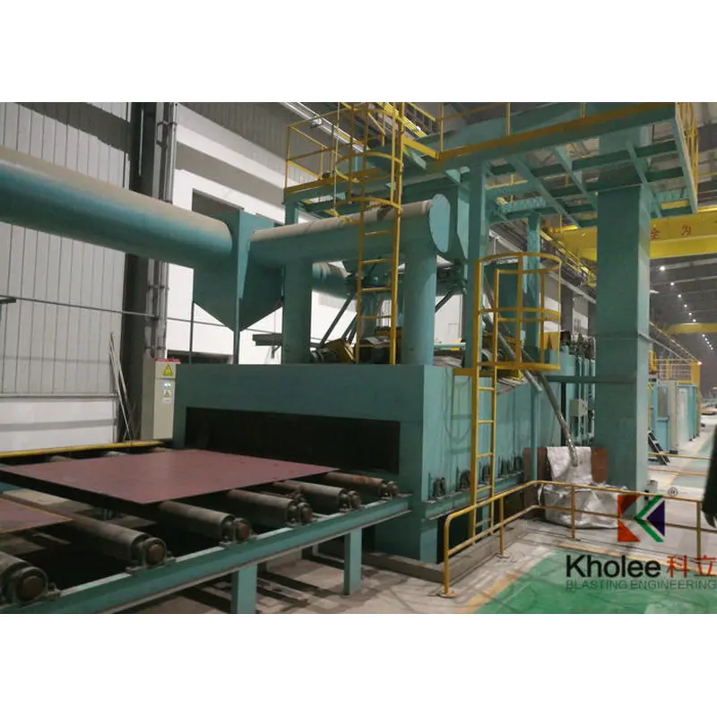 линия для дробеструйной окраски стальных листов | холое взрыв