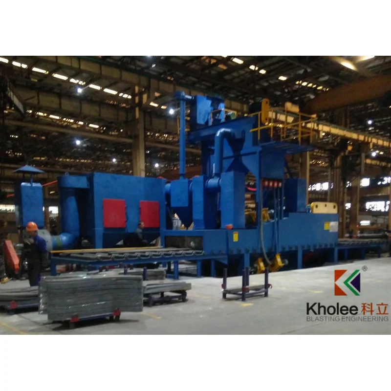 klb2000-6 roller conveyor shot blasting machine untuk pelat baja 
