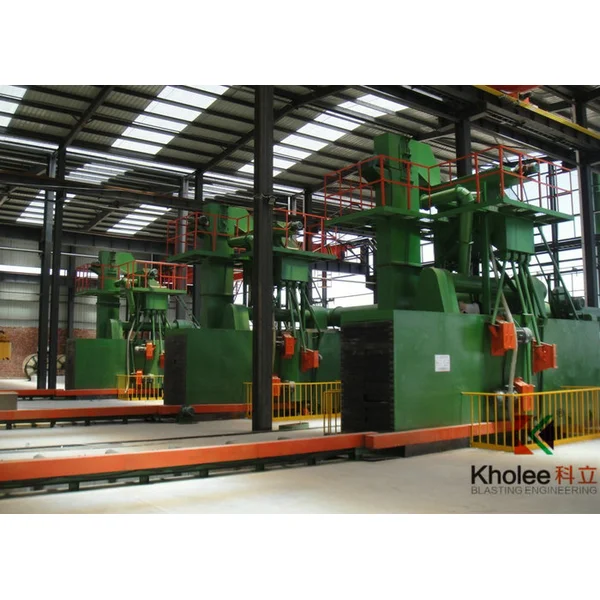 Máquina de jateamento de esteira rolante klh0816-8 para limpeza de viga h