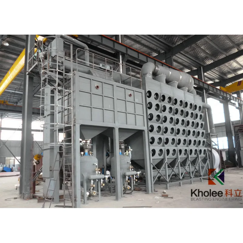 камера дробеструйной обработки с системой частичной регенерации с одним ленточным конвейером - kholee