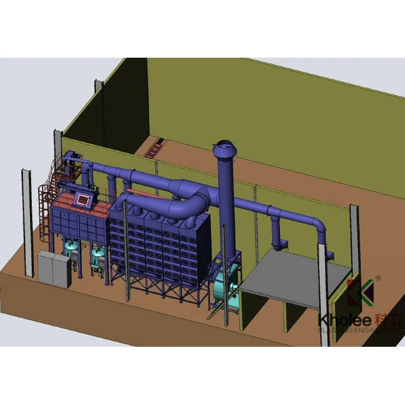 камера дробеструйной обработки с системой частичной регенерации с одним ленточным конвейером - kholee