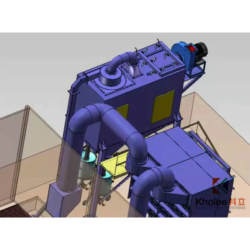 KL-PSF120704WF Blast Room with Single Waffle Floor Abrasive Recovery