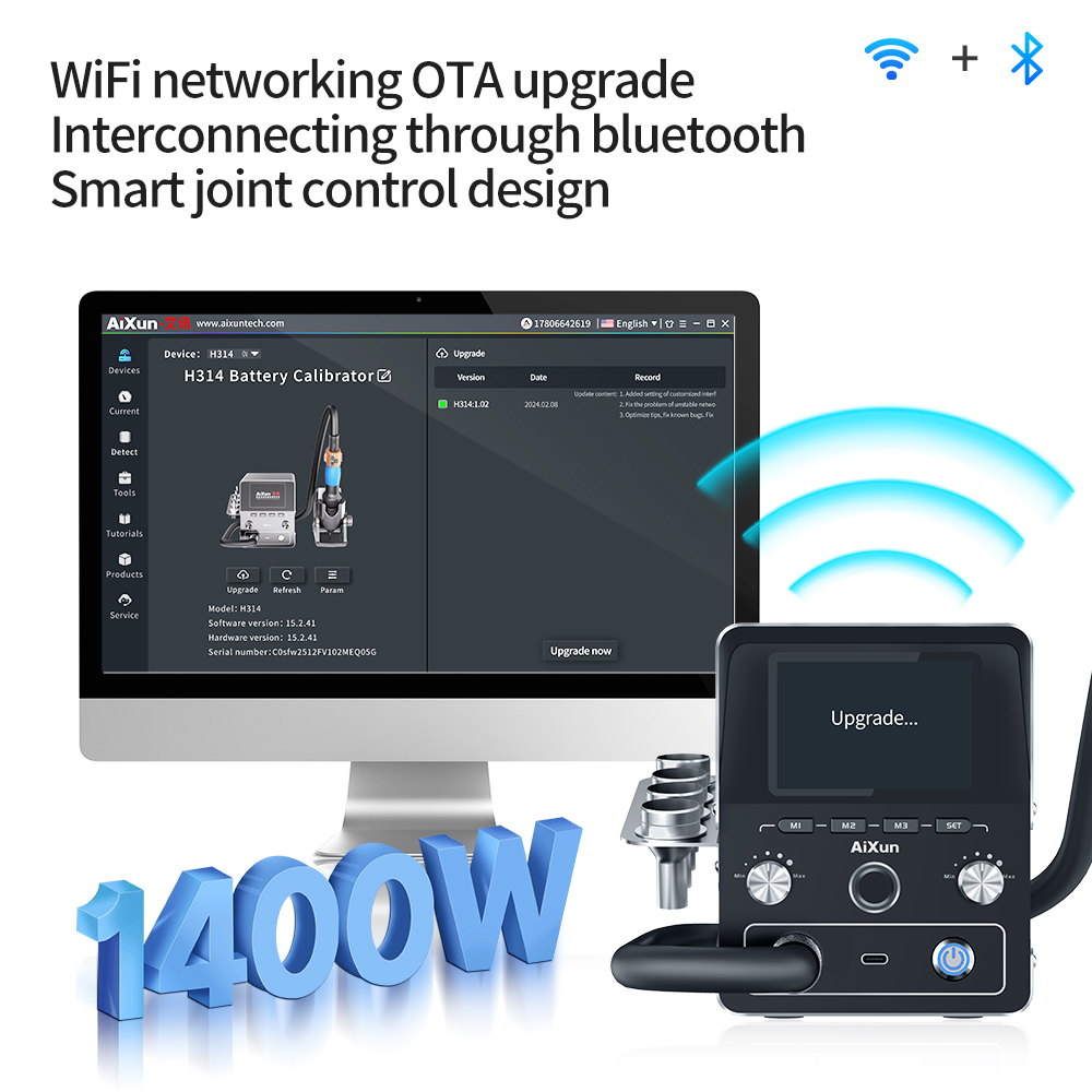 AiXun H314 Intelligent Digital Hot Air Gun Rework Station