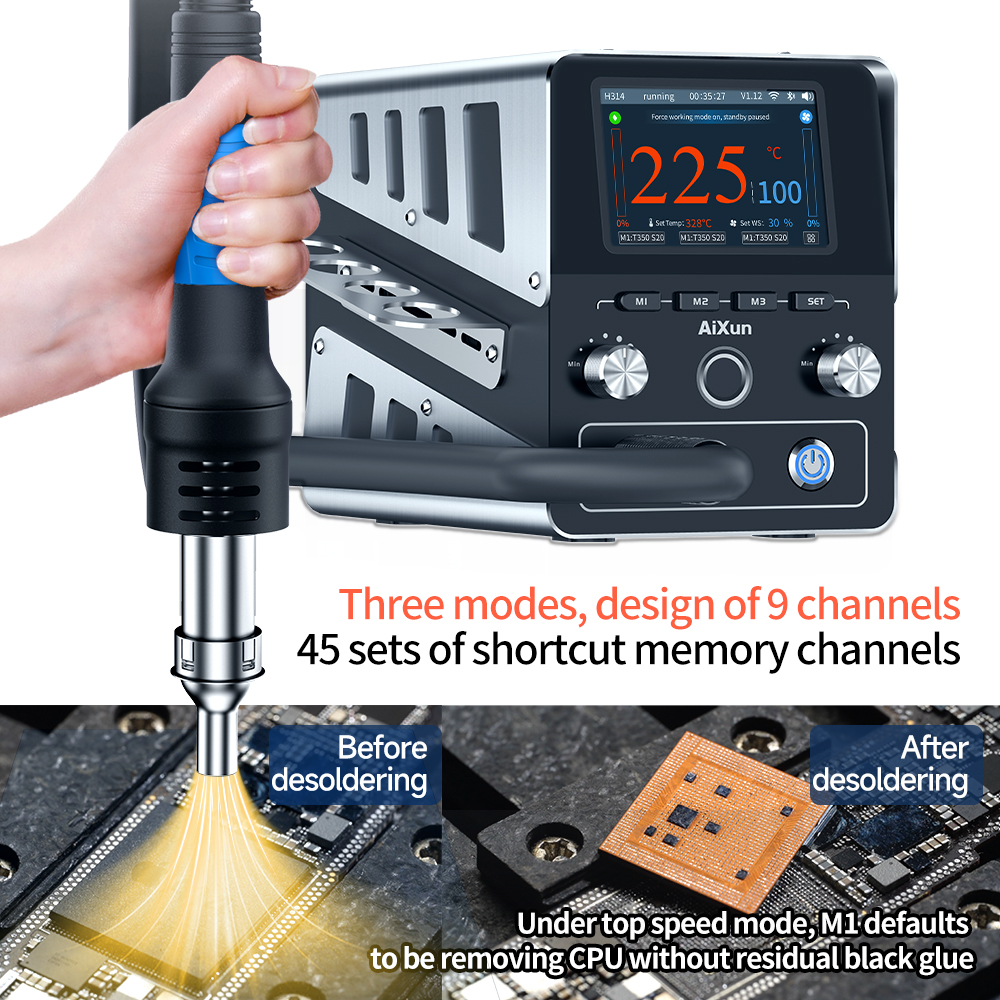 AiXun H314 Intelligent Digital Hot Air Gun Rework Station