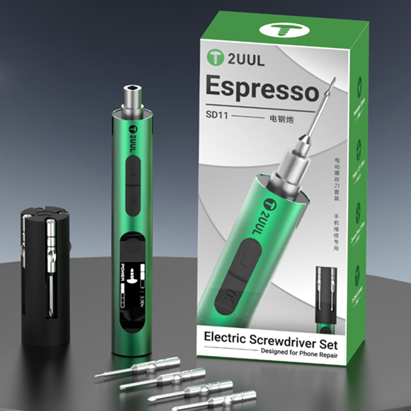 2UUL Espresso Electric Screwdriver Set Designed for Phone Repair