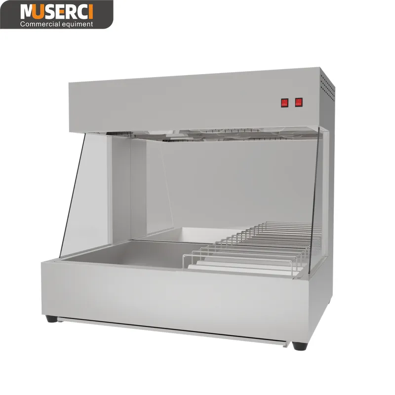 Stainless Steel Electric Chips Worker Warmer Station With Cabinet