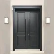 أبواب خشبية خارجية حديثة مطلية باللون الأسود