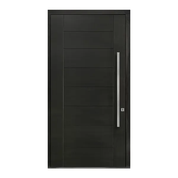 باب دخول خشبي خارجي أمامي بتصميم بسيط