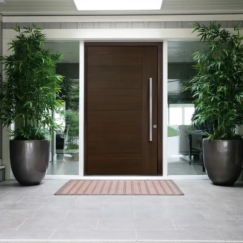 أبواب أمامية دخول محورية من خشب الجوز الصلب للمنزل