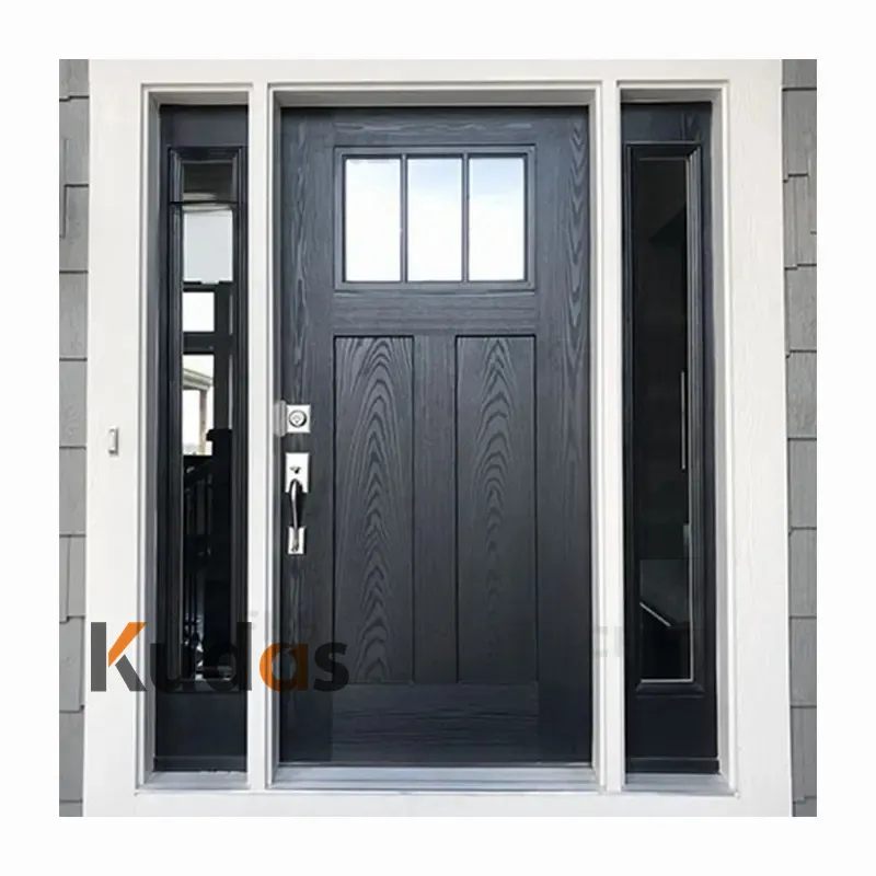 مدخل خارجي أمان معدني دخول رئيسي أبواب زجاجية خشبية