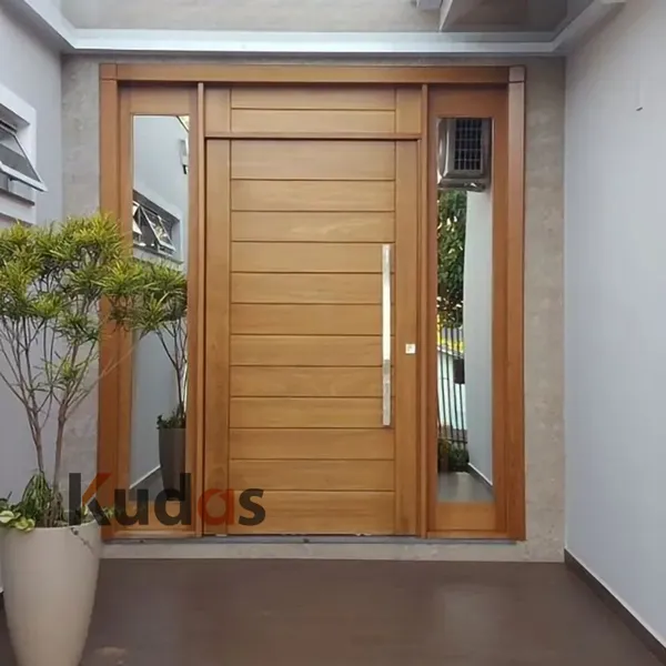 باب الفيلا الرئيسي الأمن الخشبي الصلب درع مدخل باب الخشب