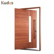 باب دخول أمامي من الخشب الصلب مزدوج الأمان خارجي رئيسي مع زجاج