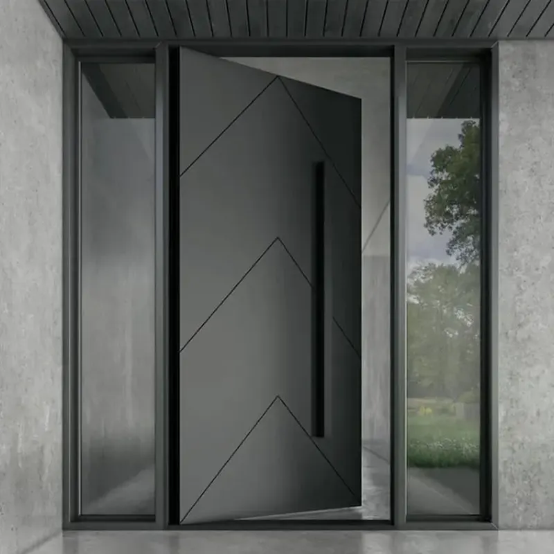 أبواب أمامية خارجية جديدة لدخول المحور الخشبي الصلب للمنزل