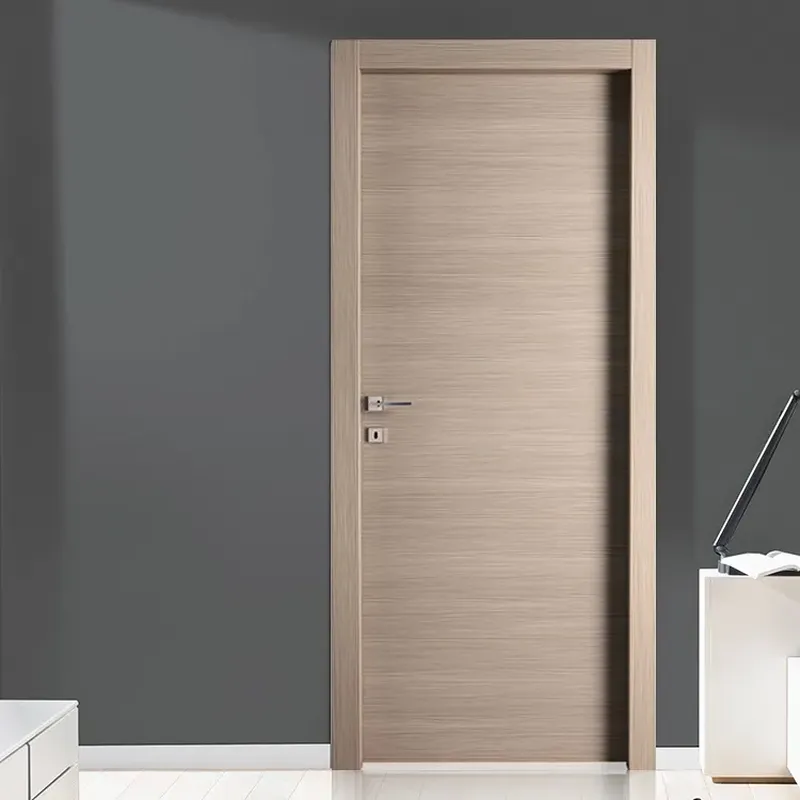 باب داخلي خشبي صلب من الخشب لباب MDF المسطح للغرفة