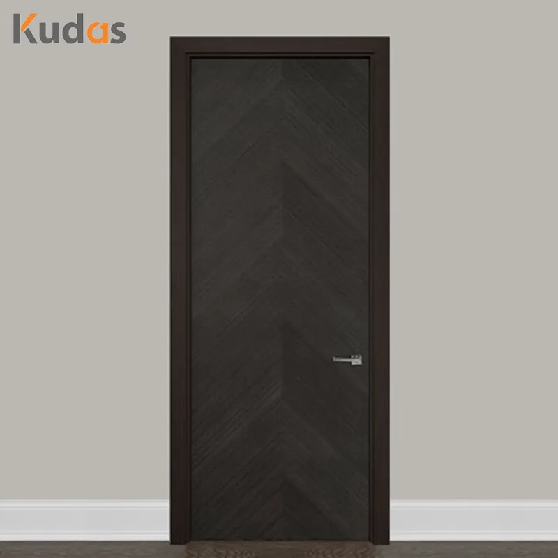 باب غرفة متأرجح من خشب قشرة الجوز، أبواب متأرجحة فردية MDF لغرفة النوم