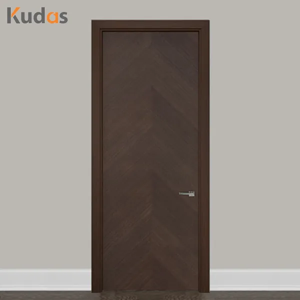 باب غرفة متأرجح من خشب قشرة الجوز، أبواب متأرجحة فردية MDF لغرفة النوم