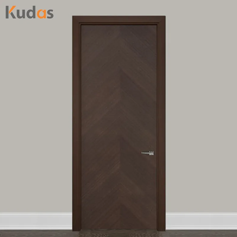 باب غرفة متأرجح من خشب قشرة الجوز، أبواب متأرجحة فردية MDF لغرفة النوم