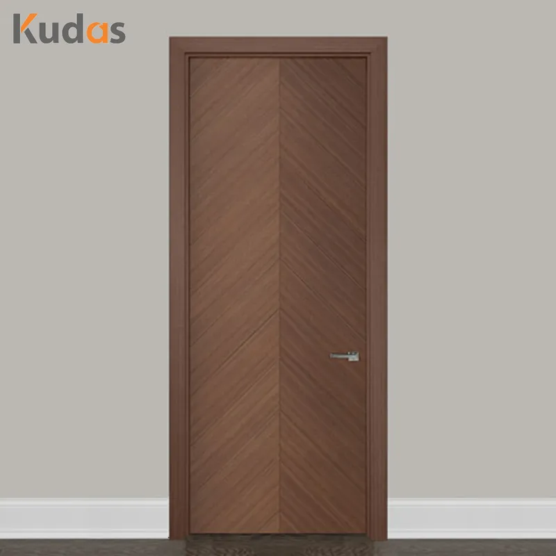 باب غرفة متأرجح من خشب قشرة الجوز، أبواب متأرجحة فردية MDF لغرفة النوم