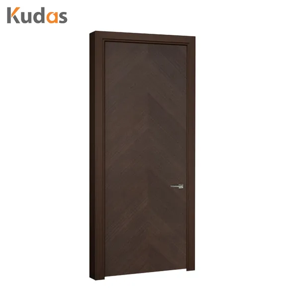 باب غرفة متأرجح من خشب قشرة الجوز، أبواب متأرجحة فردية MDF لغرفة النوم