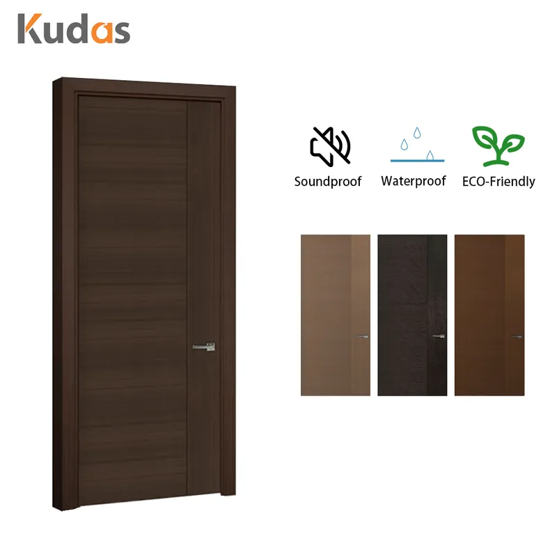 باب غرفة داخلي ذو تصميم أساسي من الخشب الأسود المركب  