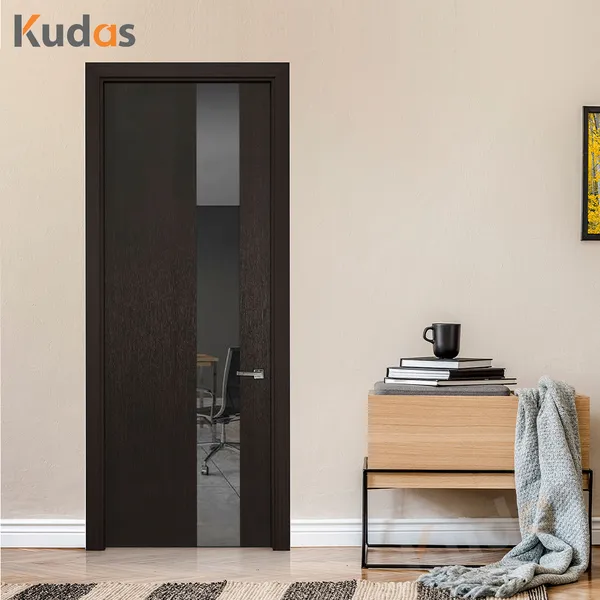 داخلي مقاوم للماء WPC خشب صلب MDF مركب مع باب PVC زجاجي