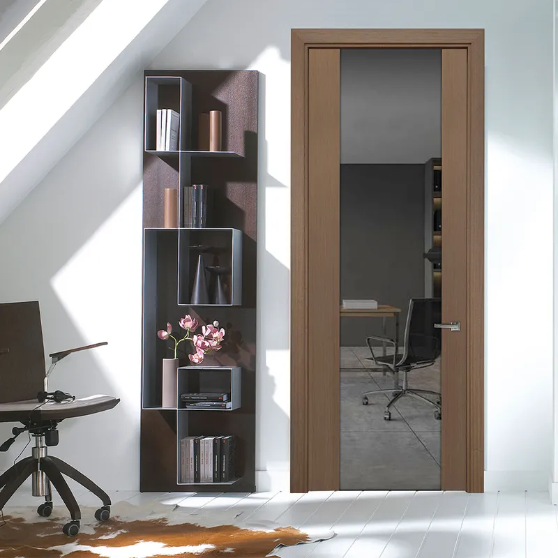 داخلي مقاوم للماء WPC خشب صلب MDF مركب مع باب PVC زجاجي