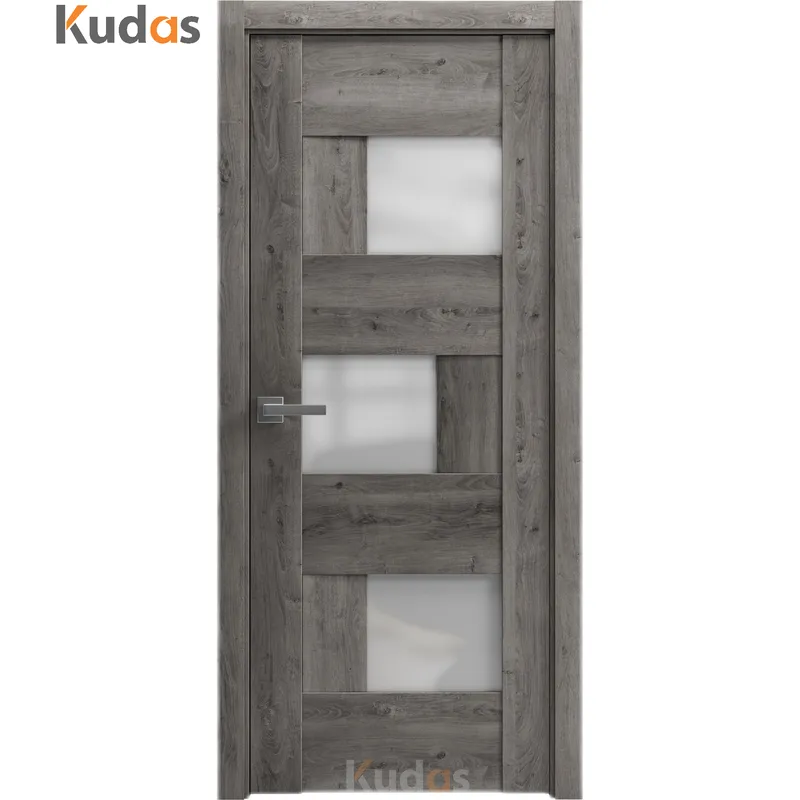 خشب البلوط بريونج، آمن حديث، باب خشبي فاخر جميل من الرماد الأبيض