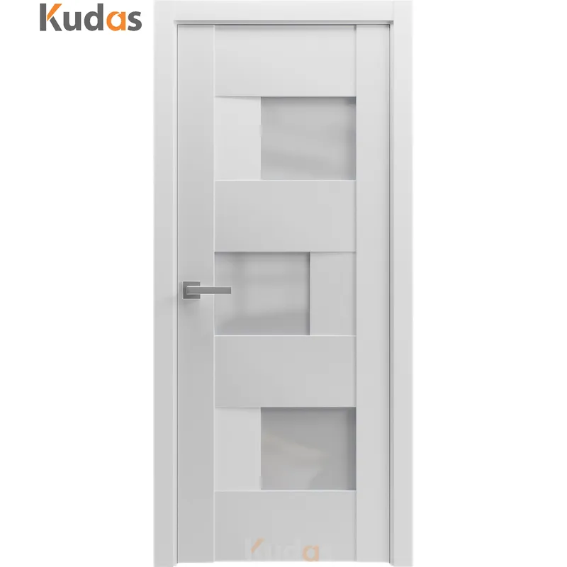 خشب البلوط بريونج، آمن حديث، باب خشبي فاخر جميل من الرماد الأبيض