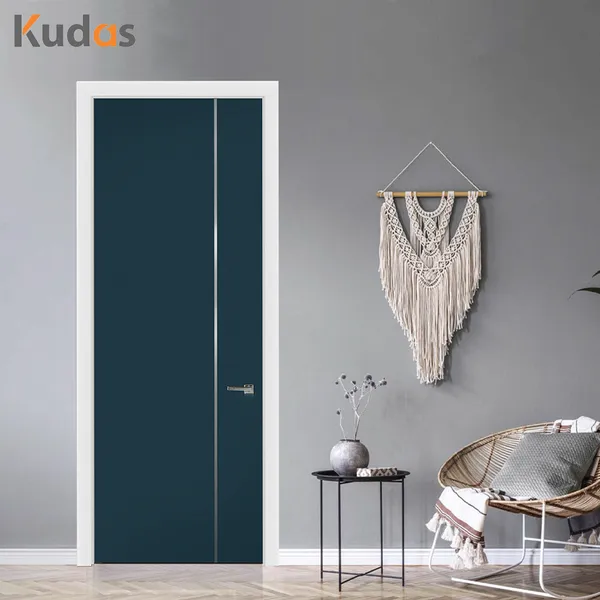 تصميم باب خشبي داخلي حديث بقشرة من خشب البلوط مع إطارات