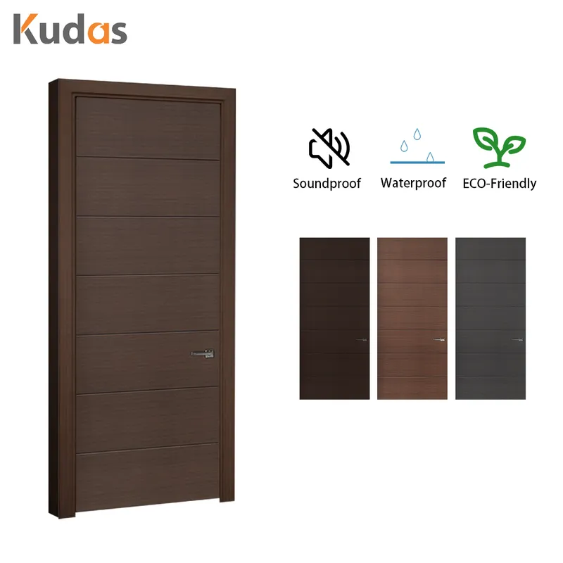 باب داخلي منزلي مضاد للسرقة من الخشب الرقائقي البسيط من خشب البلوط الطبيعي للمنزل