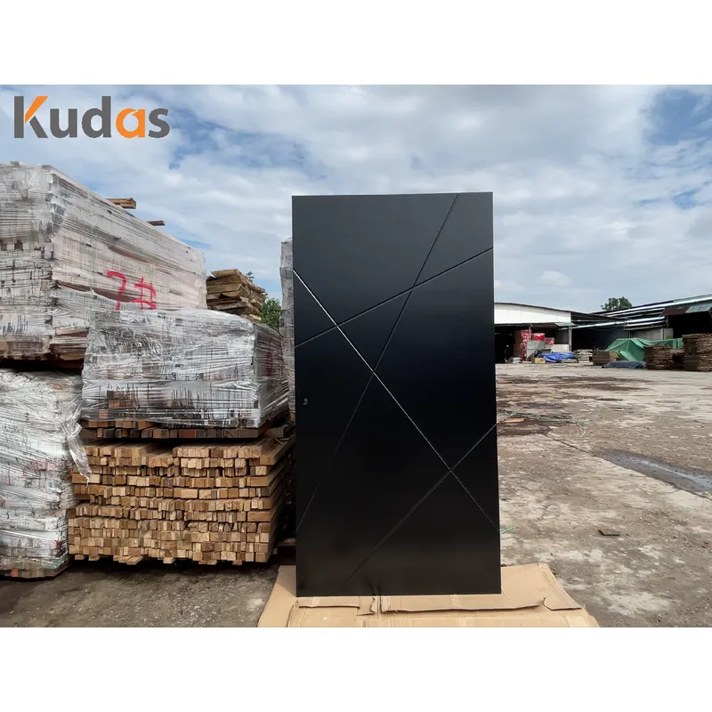 أبواب أمامية دخول محورية خشبية مقاومة للماء للمنزل مع أضواء جانبية