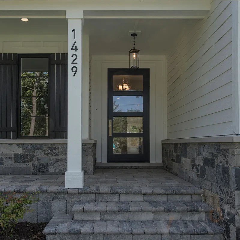 باب دخول خارجي آمن من الخشب الأمامي بألوان مخصصة