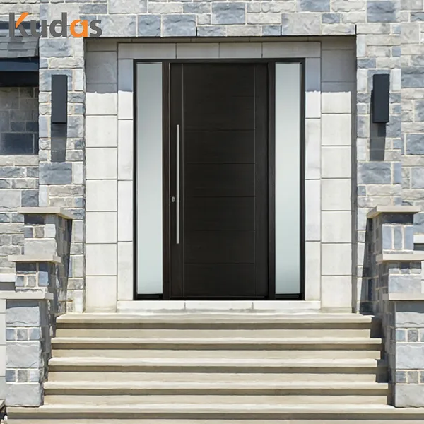 باب دخول محوري للمدخل الأمامي من الفولاذ المقاوم للصدأ من الخشب الخارجي