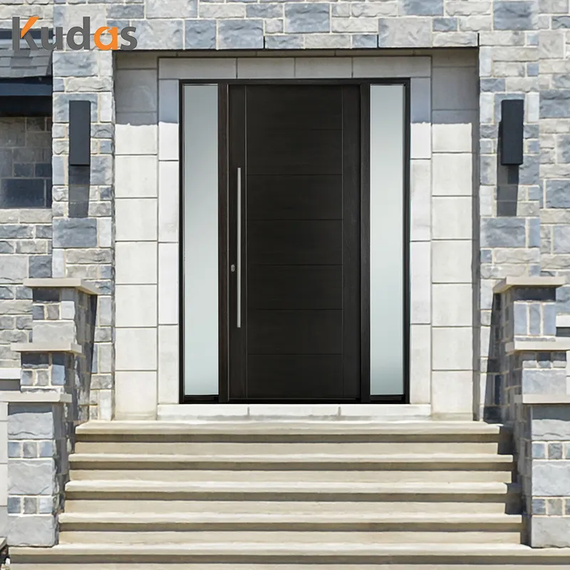 باب دخول محوري للمدخل الأمامي من الفولاذ المقاوم للصدأ من الخشب الخارجي