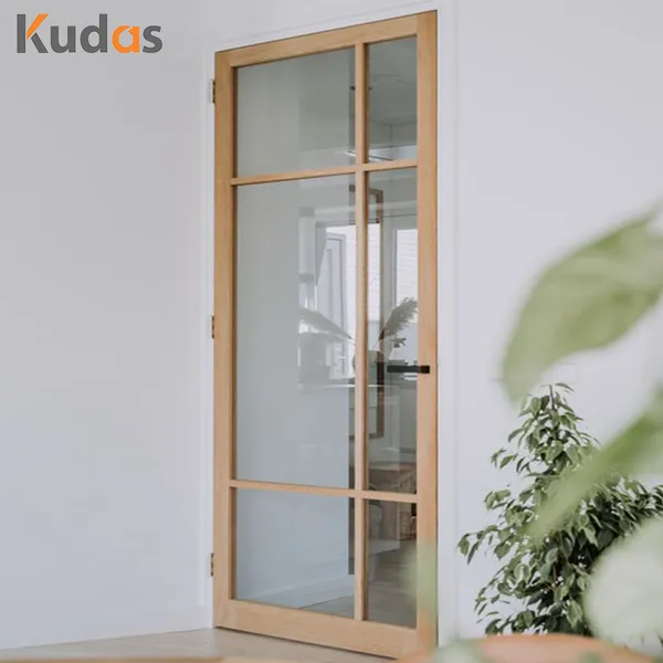 باب منزلق من الزجاج والخشب والحبوب منخفض الحرارة وعازل للحرارة