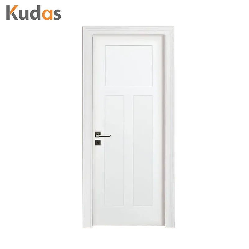 أرجوحة الضغط الساخن باب غرفة النوم الخشبي الداخلي باللون الأبيض