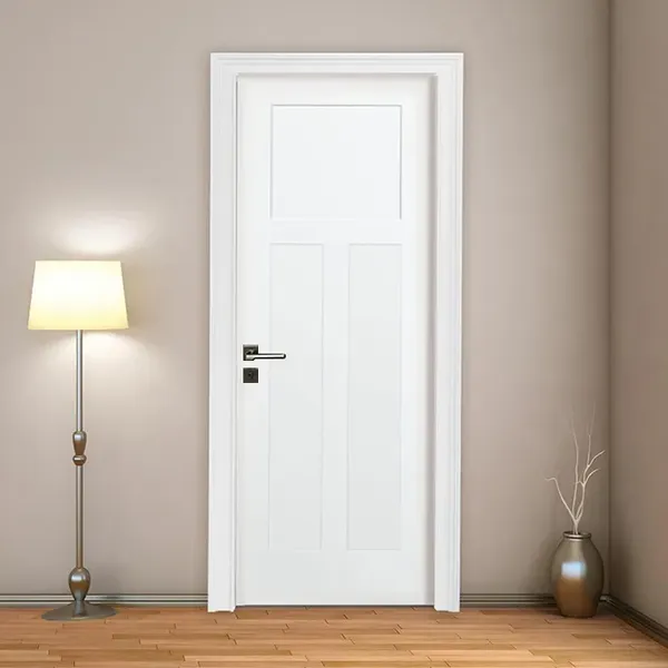 أرجوحة الضغط الساخن باب غرفة النوم الخشبي الداخلي باللون الأبيض