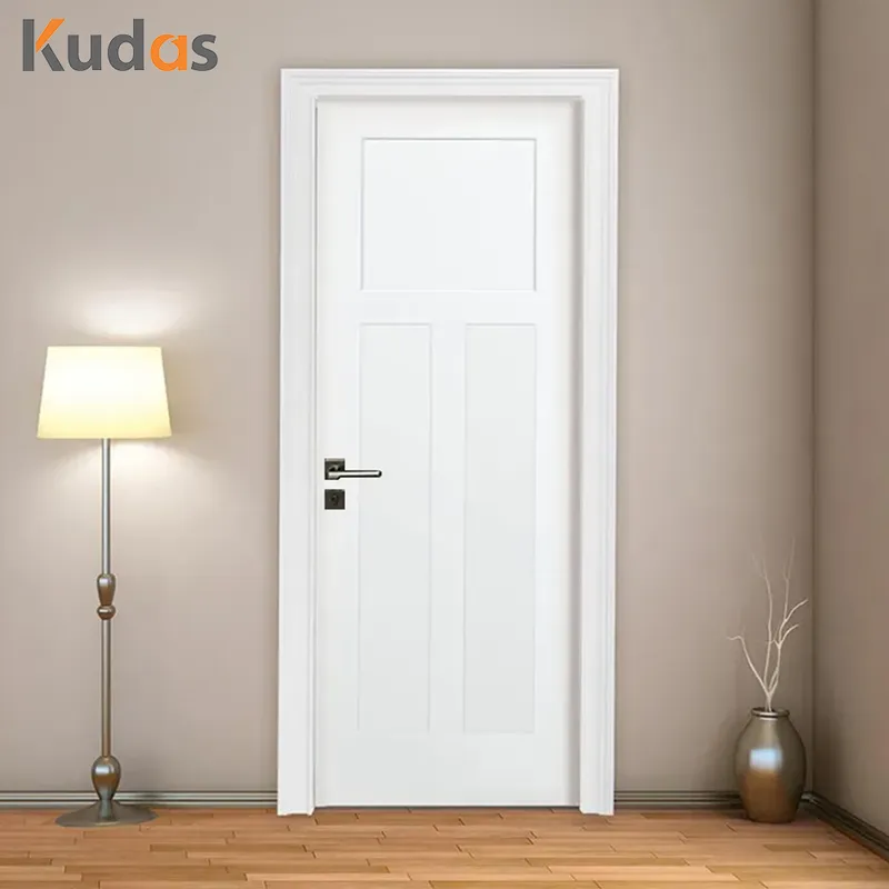 أرجوحة الضغط الساخن باب غرفة النوم الخشبي الداخلي باللون الأبيض