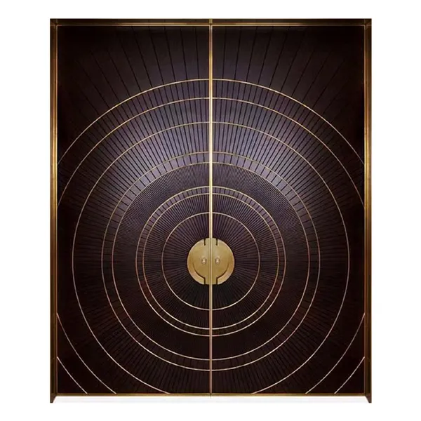 الألواح الزخرفية الأمريكية للأبواب الخشبية المنزلية السوداء