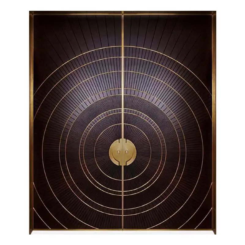 الألواح الزخرفية الأمريكية للأبواب الخشبية المنزلية السوداء