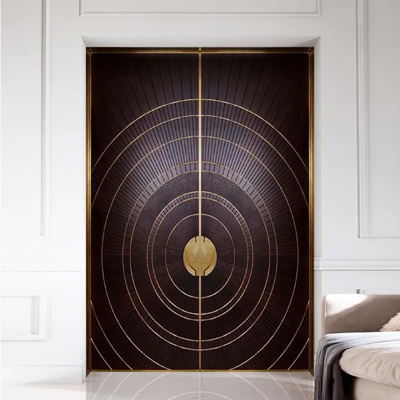 الألواح الزخرفية الأمريكية للأبواب الخشبية المنزلية السوداء