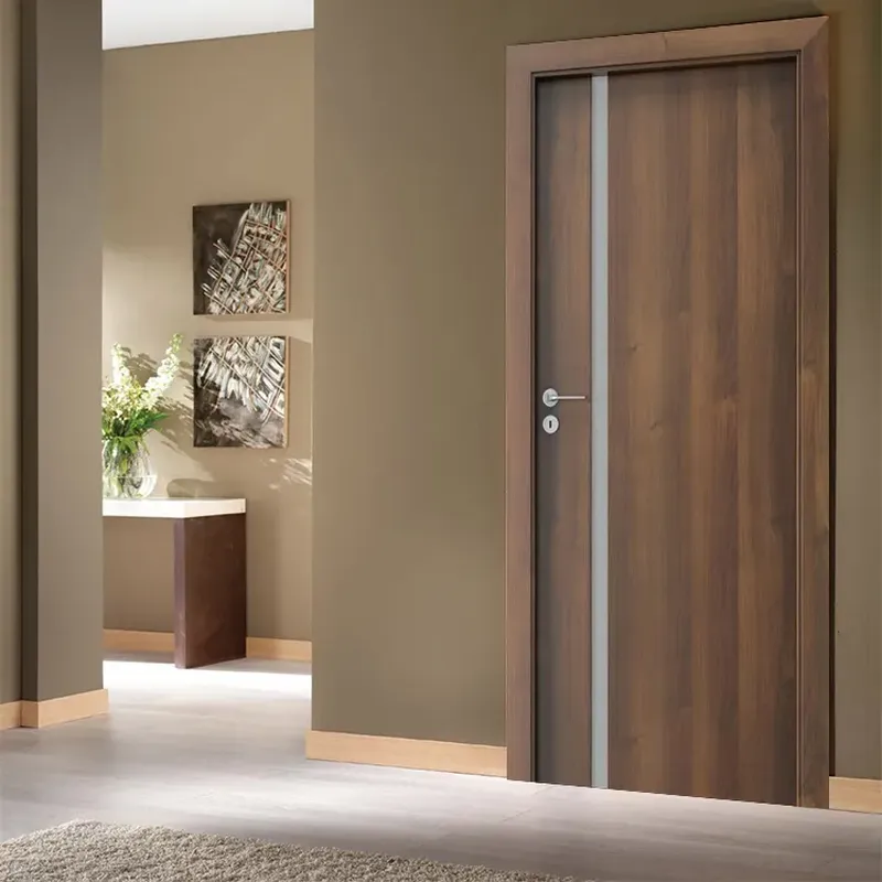 الجملة الصف تصميم واحد زجاج باب داخلي بولي كلوريد الفينيل الخشب للفندق