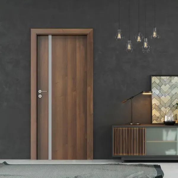 الجملة الصف تصميم واحد زجاج باب داخلي بولي كلوريد الفينيل الخشب للفندق