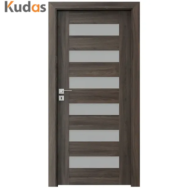 سعر المصنع مخصص للمؤسسة الداخلية باب خشبي صلب زجاجي