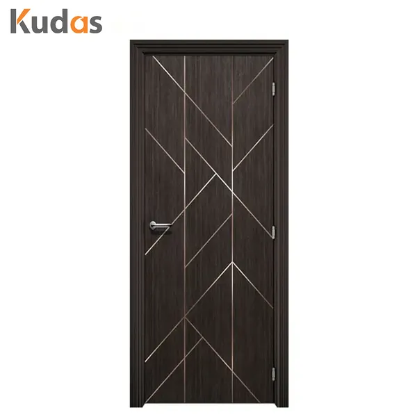 لوح قشرة خشبية صلبة مُعلق مسبقًا، باب خشبي لغرفة النوم بقشرة سوداء من خشب إم دي إف