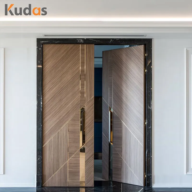 أحدث باب خشبي رئيسي من خشب الساج خارجي مخصص للمنزل