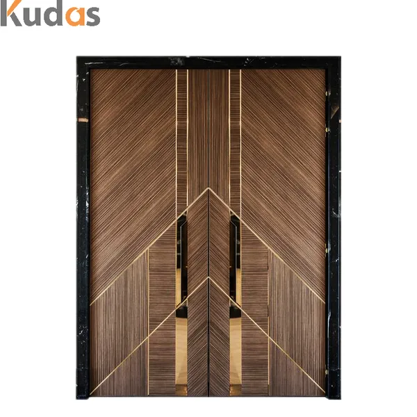 أحدث باب خشبي رئيسي من خشب الساج خارجي مخصص للمنزل