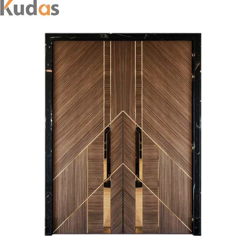 أحدث باب خشبي رئيسي من خشب الساج خارجي مخصص للمنزل