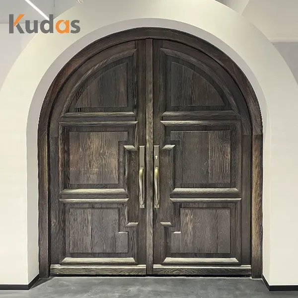 فيلا قوس تصميم البلوط الصين الأبواب الخشبية الصلبة